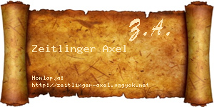 Zeitlinger Axel névjegykártya